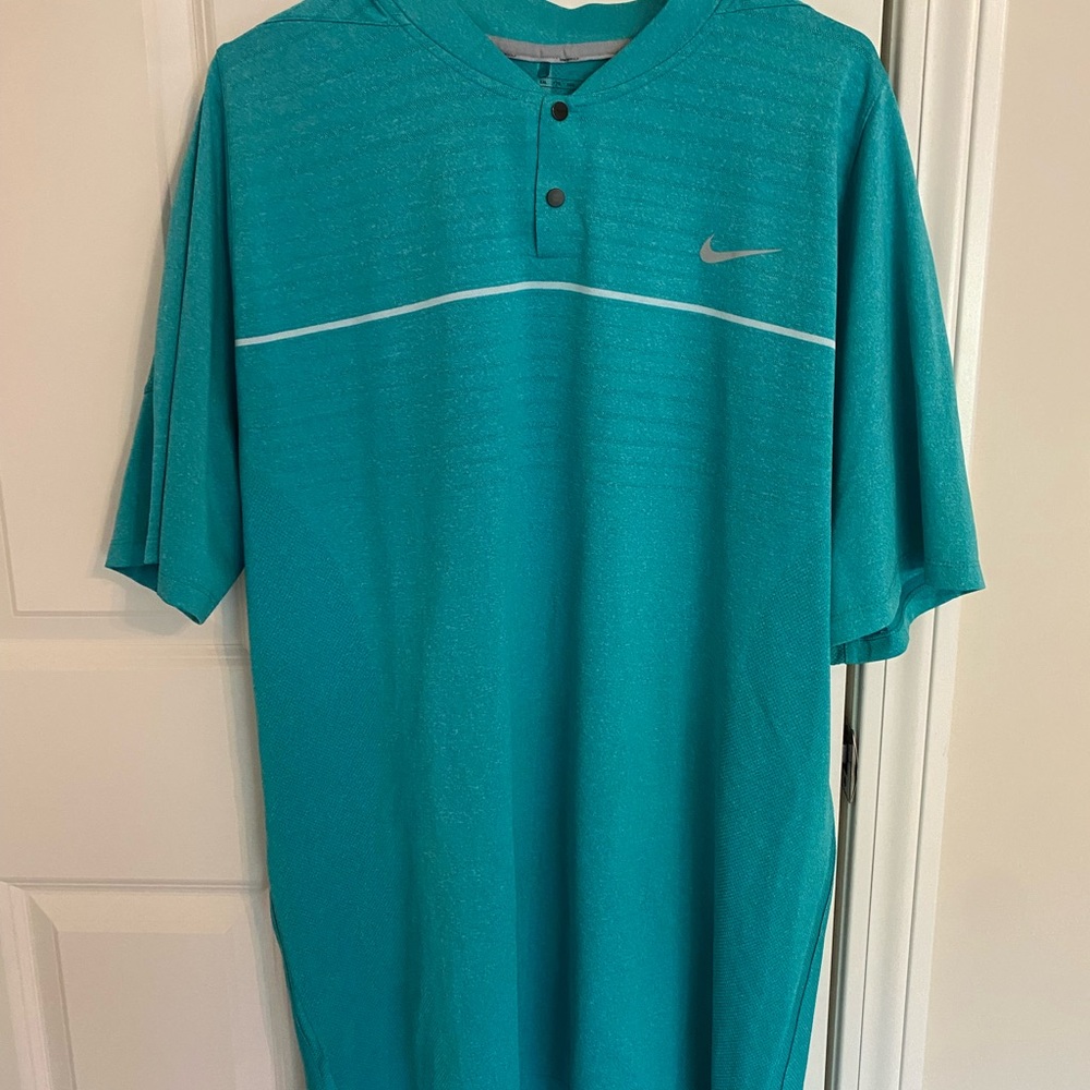 Nike (Tiger Woods) Blue “Mock” Golf Polo Shirt